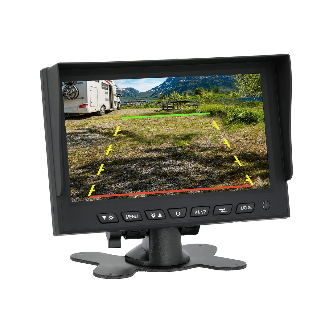 VSG24 13114 – 7“ Profi Transporter Rückfahrmonitor, TFT Monitor inkl. Zubehör, e-Zulassung, Distanzl