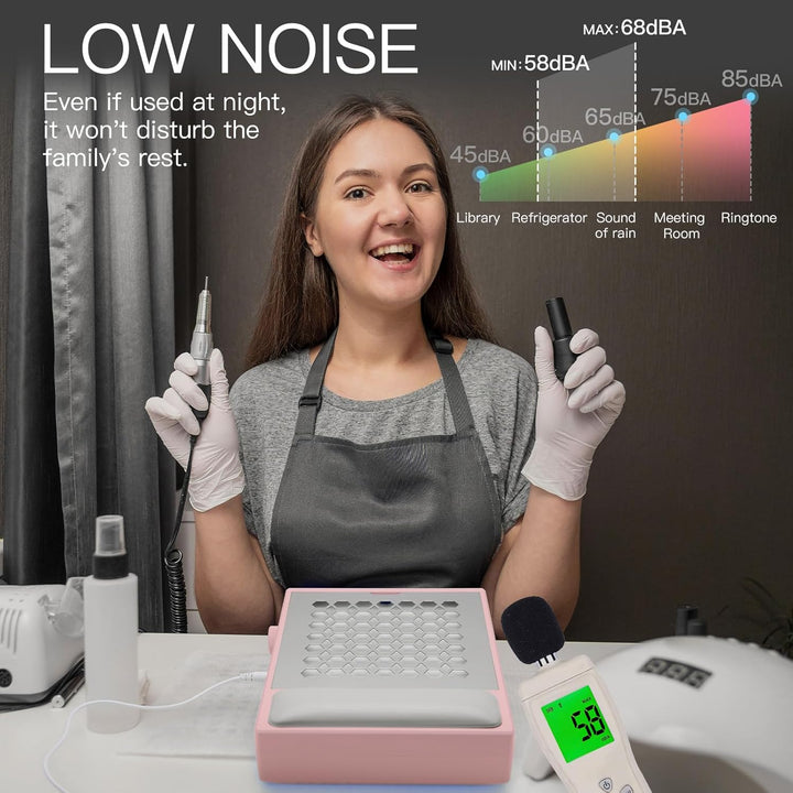 Madenia Professionell Staubabsaugung für Nägel - 56W Leistungsstark Nagelstaubsauger mit 2 Filters u