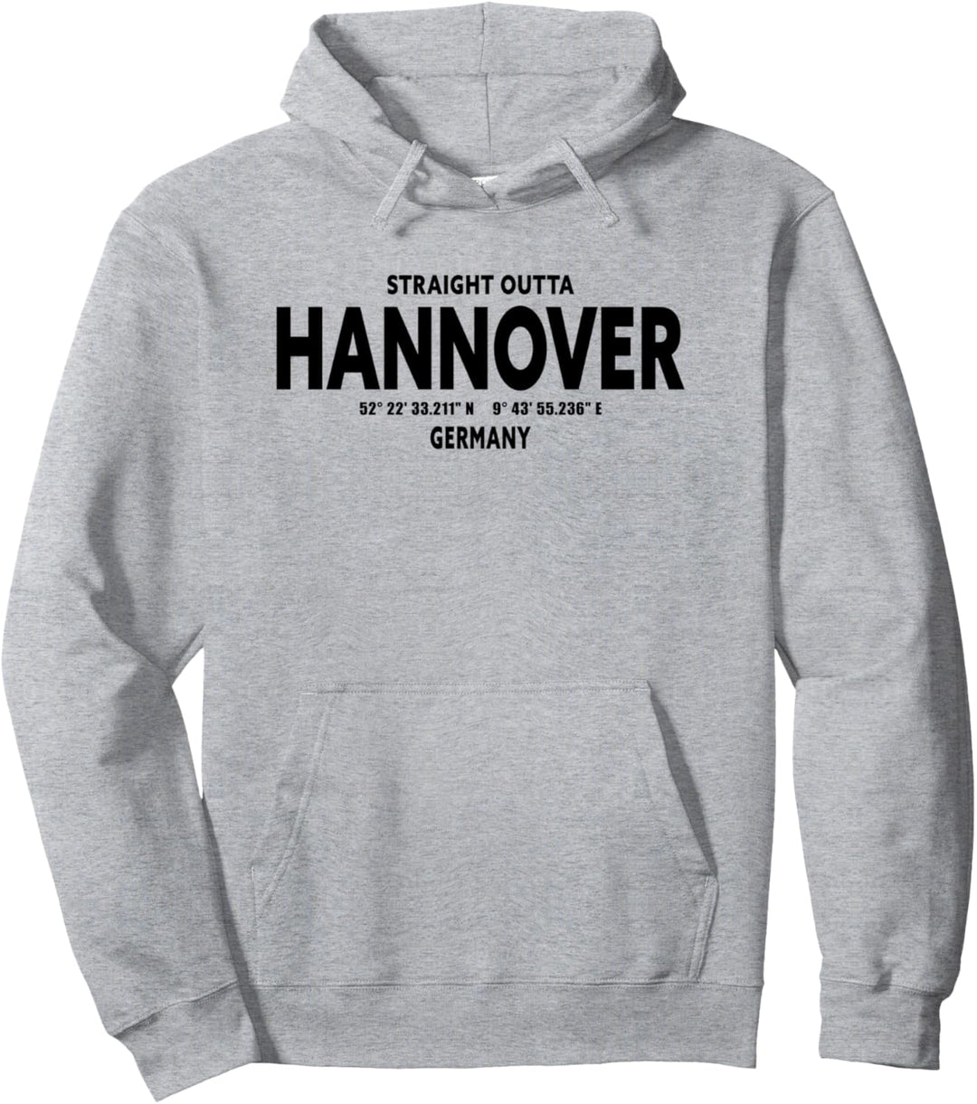 Straight Outta Hannover GPS Koordinaten Pullover Hoodie