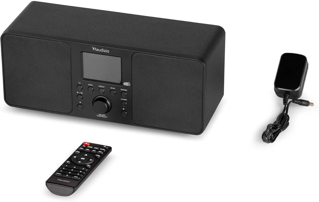 Audizio Genua DAB Radio mit Bluetooth – Stereo DAB Plus Radio mit Fernbedienung, 60 Speicherplätze,