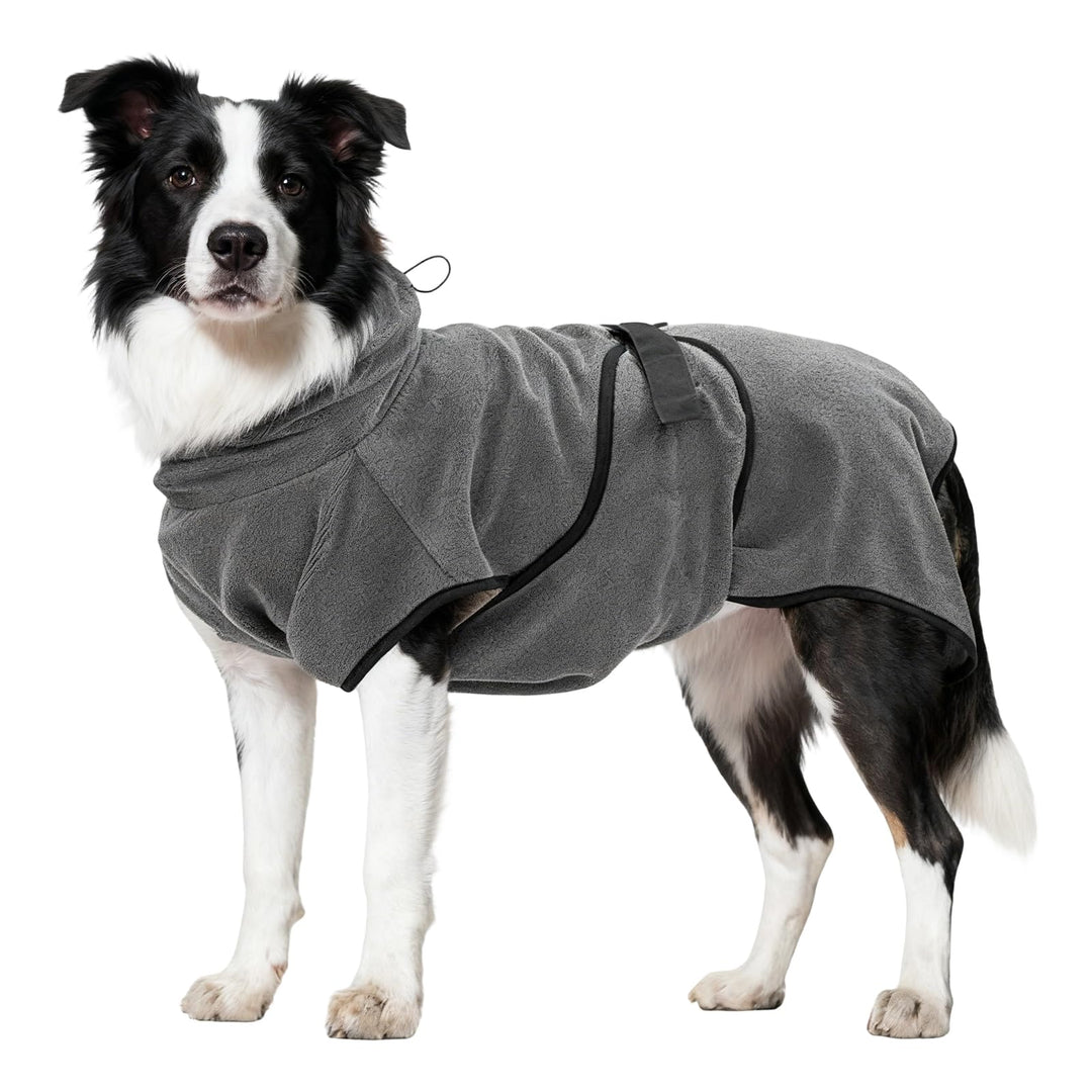 FARYODI Hundebademantel L für Rückenlänge 65cm Hunde, Mikrofaser Hunde Bademantel Badetuch, Saugfähi