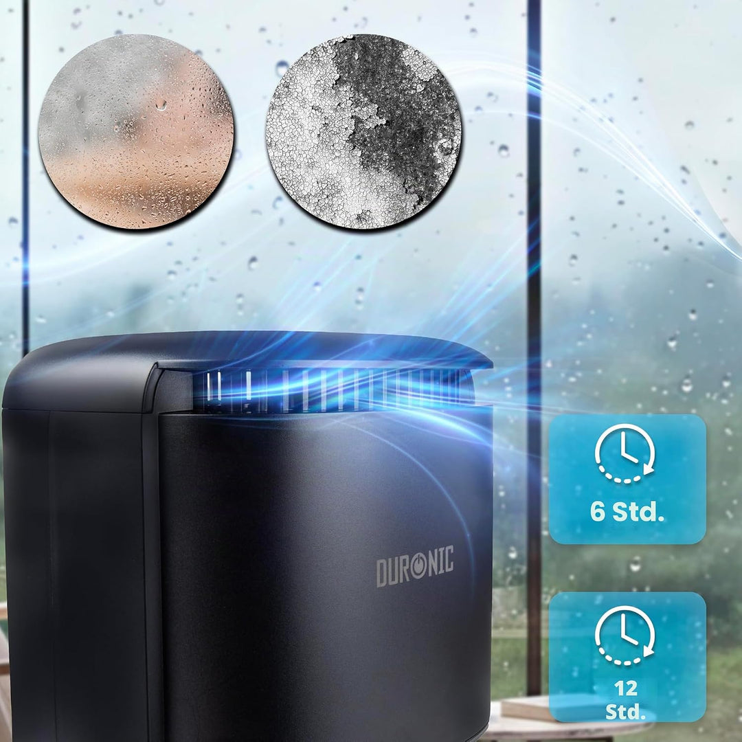Duronic DH07 BK Luftentfeuchter, kompakter Entfeuchter mit 1l Wassertank | Elektrischer Raumentfeuch