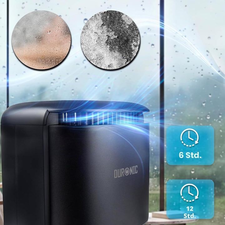 Duronic DH07 BK Luftentfeuchter, kompakter Entfeuchter mit 1l Wassertank | Elektrischer Raumentfeuch