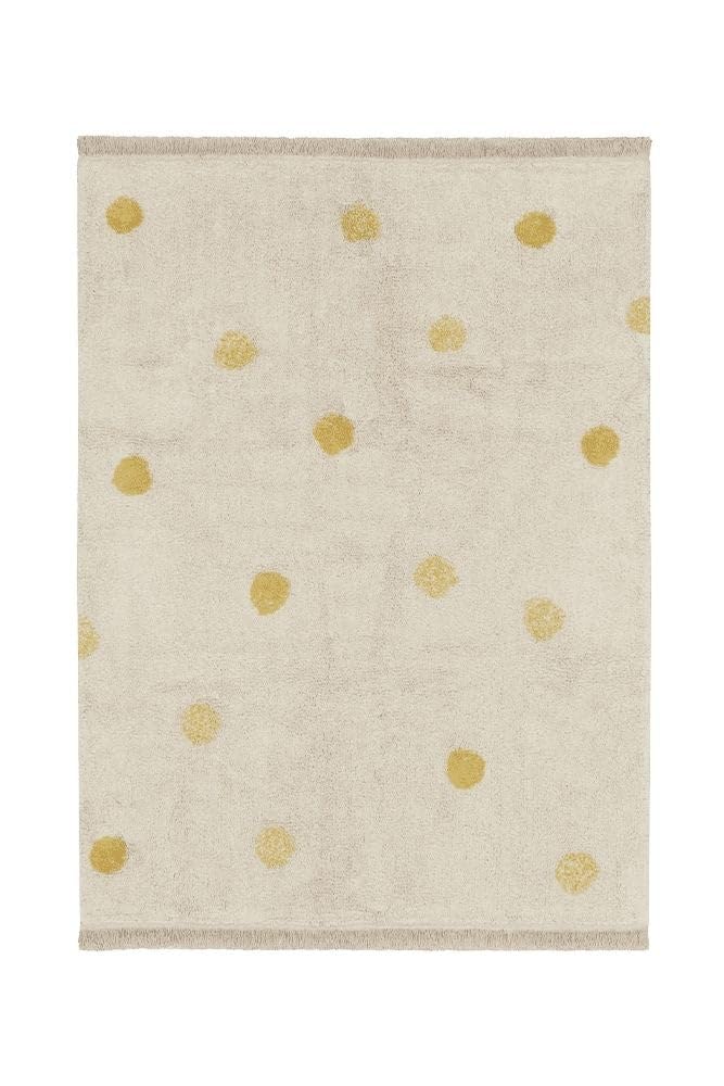 Lorena Canals Maschinenwaschbarer Teppich Hippy Dots Natural - Honey 100% natürliche Baumwolle Base: