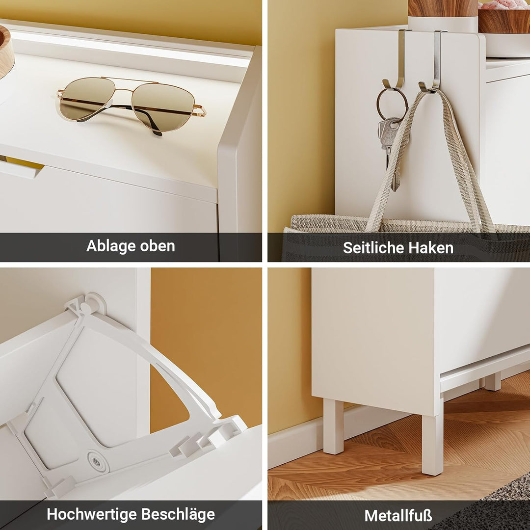SoBuy Schuhschrank Schmal, Schuhregal, Schuhschrank Hängend mit Sensorlicht und 19 cm Tiefe, für Flu