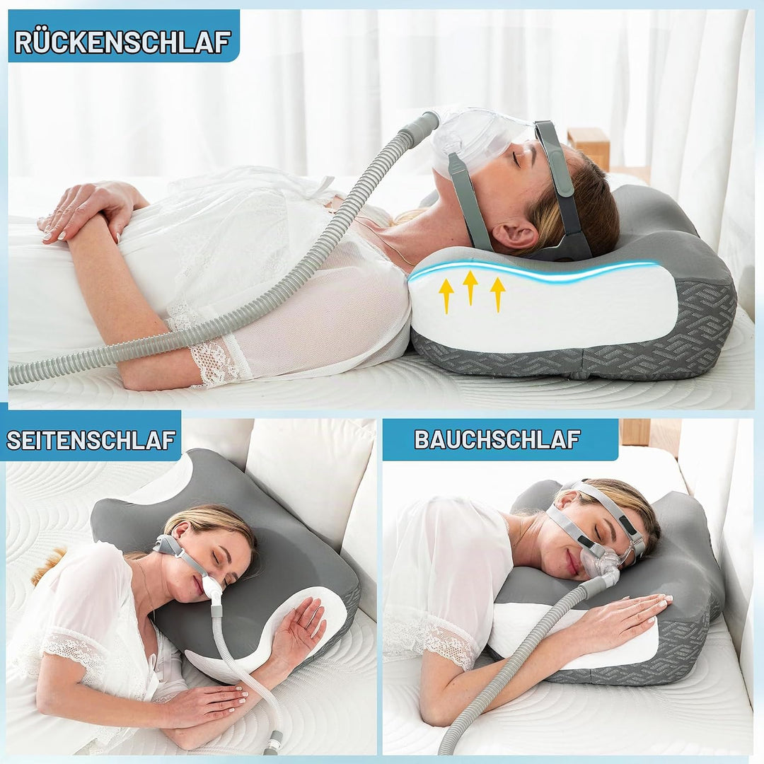 Elviros Memory Foam CPAP-Kissen, Ergonomisches Höhen- und Härteverstellbares Nackenkissen für CPAP-A