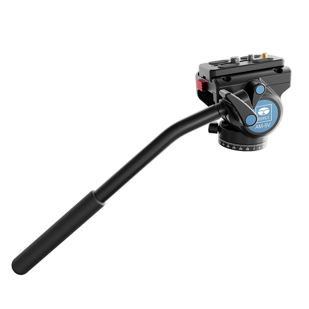 SIRUI AM-5V Fluid Videoneiger mit Flacher Basis, Traglast: 3kg, 360 Grad, Arca Swiss kompatibel, AM-