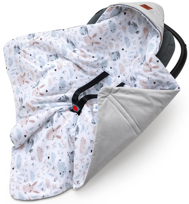 Pepi - Einschlagdecke Babyschale - 90x90 cm - Kinderwagen Decke - Babyschale Decke - Baumwolle Babyd
