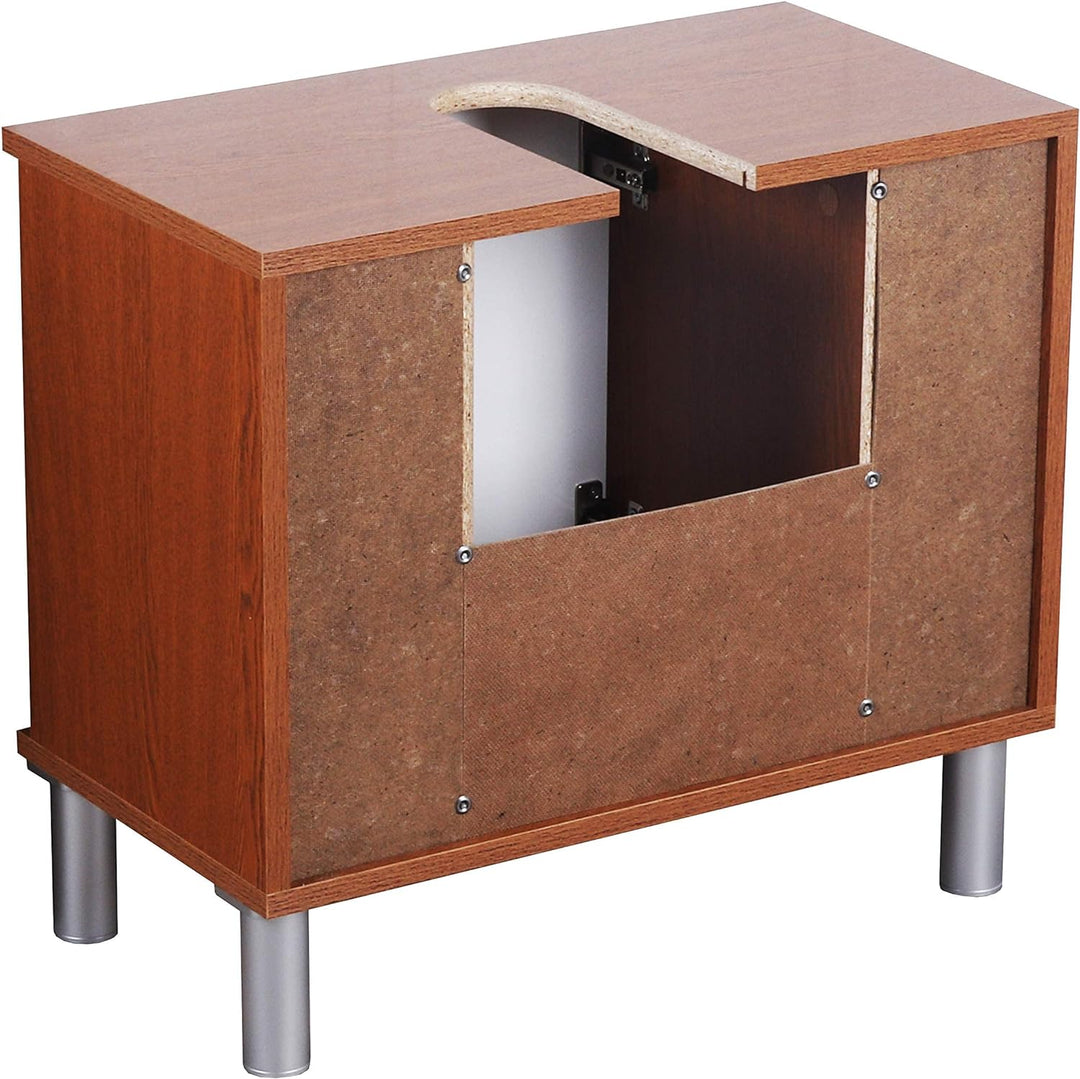 RICOO Badezimmerschrank 60x54x32cm in Eiche Rustikal Dunkelbraun WM100-ER-W, Waschbeckenunterschrank