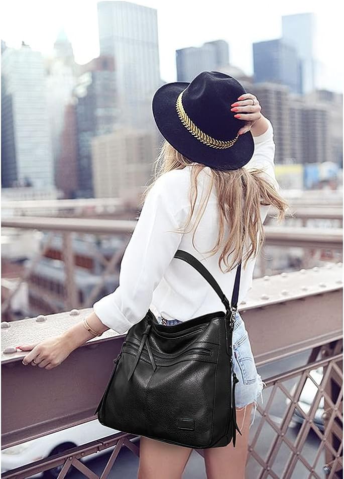 Sacmill Damen Handtasche PU Leder Umhängetasche Shopper Top-Griff Tragetaschen Elegant Schultertasch
