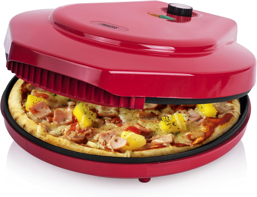 Princess Pizza Maker mit 30 cm Durchmesser – mit antihaftbeschichtete Platten für frische und tiefge