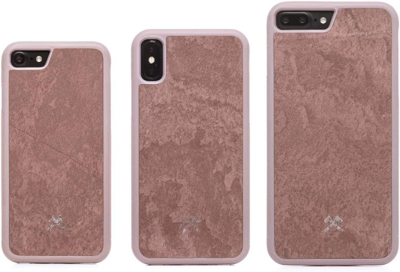 Woodcessories - Bumper Case kompatibel mit iPhone XS Max Hülle Rosa Stein Canyon Rot, Canyon Rot