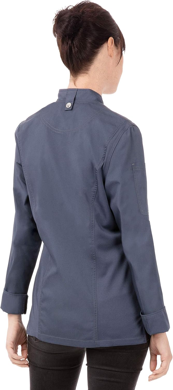 Chef Works Hartford Cool Vent Kochmantel für Damen XS Blau, XS Blau