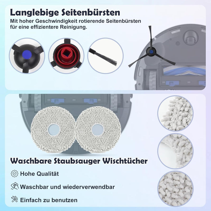 T30 Zubehör Ersatz Kompatibel für ECOVACS DEEBOT T30 PRO OMNI / T30 OMNI Saugroboter, 1 Hauptbürste,