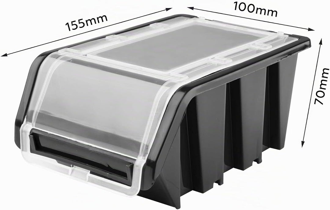 Lagersystem Werkstattregal | 78 x 39 cm | 21 stck. Box | Wandregal mit Stapelboxen - Wandplatten Ext
