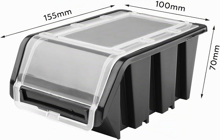 Lagersystem Werkstattregal | 78 x 39 cm | 21 stck. Box | Wandregal mit Stapelboxen - Wandplatten Ext