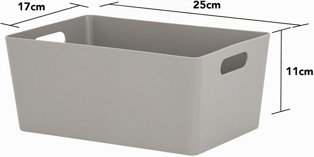 3x Ordnungsbox - 11 cm hoch - taupe - 17x 25 cm - Ordnungskorb - Regalorganizer Wandregal 3 Stück -