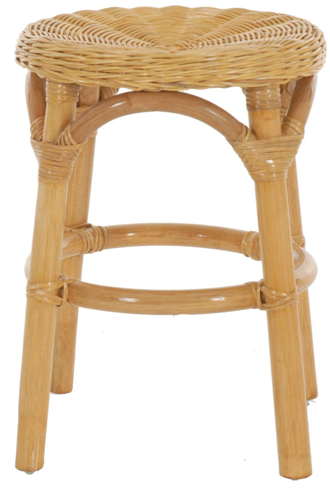 Hocker aus natürlichem Rattan/Rattanhocker Rund/Beistell-Hocker/Schemel Badhocker (Honig) Terracotta
