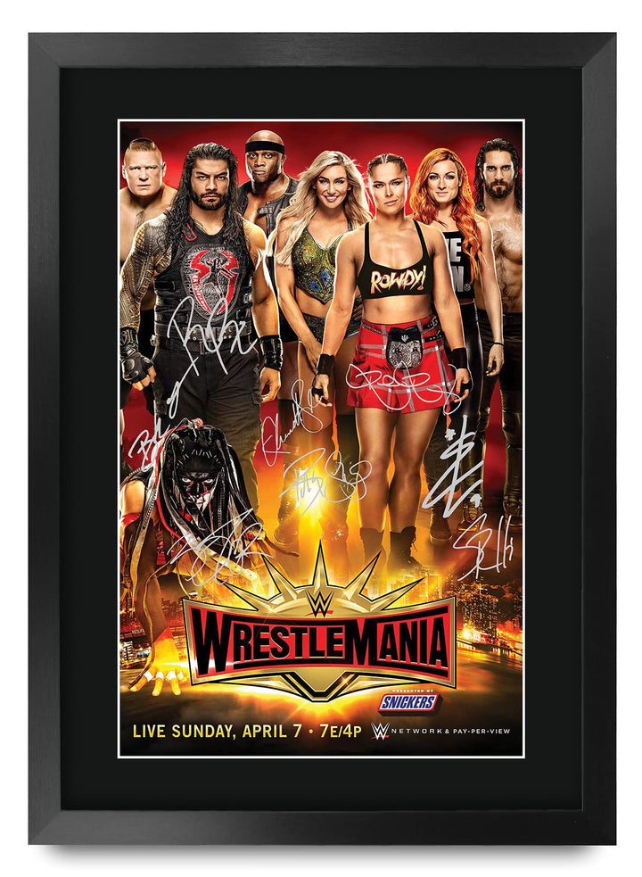 HWC Trading Wrestlemania 35 The Cast Gifts gedrucktes Autogramm Bild für WWE & WWF Fanartikel-Fans –