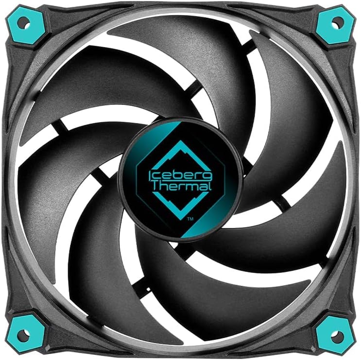Iceberg Thermal IceGALE Silent 120mm Gehäuselüfter optimierter Airflow 3er-Pack, Schwarz, Silent