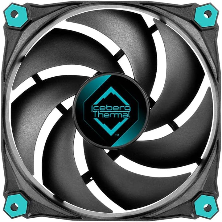 Iceberg Thermal IceGALE Silent 120mm Gehäuselüfter optimierter Airflow 3er-Pack, Schwarz, Silent