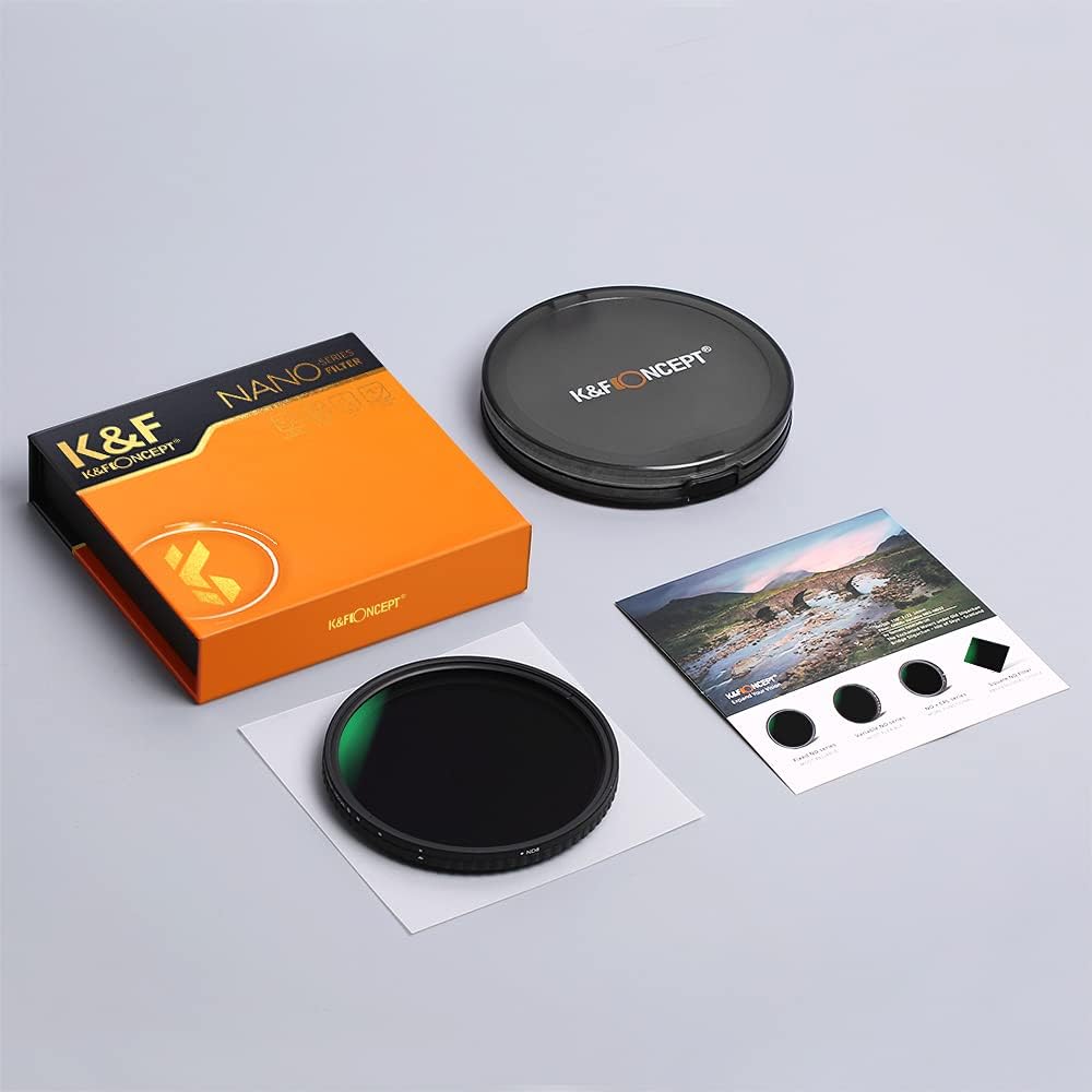 K&F Concept Nano-X ND Filter 52mm Variabler Graufilter ND2-32 (1-5 Stop) Neutral Graufilter