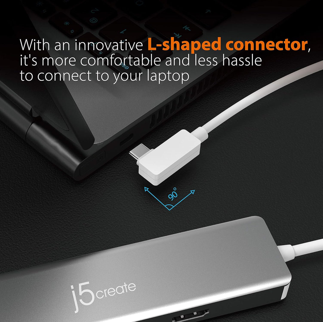 j5create USB-C Gen 2 Hub- Enthält HDMI 4K, USB-A 3.1, Typ-C 3.1, Ethernet und MicroSD/SD 4.0 - Unter