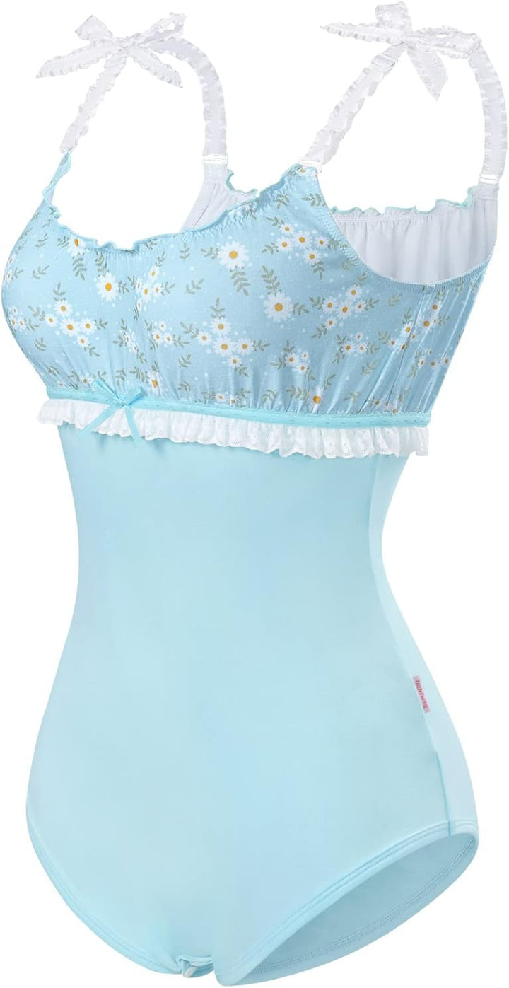 LittleForBig Baumwolle Strampler Onesie Pyjamas Bodysuit – Gänseblümchen Fresh Schleife Träger Camis
