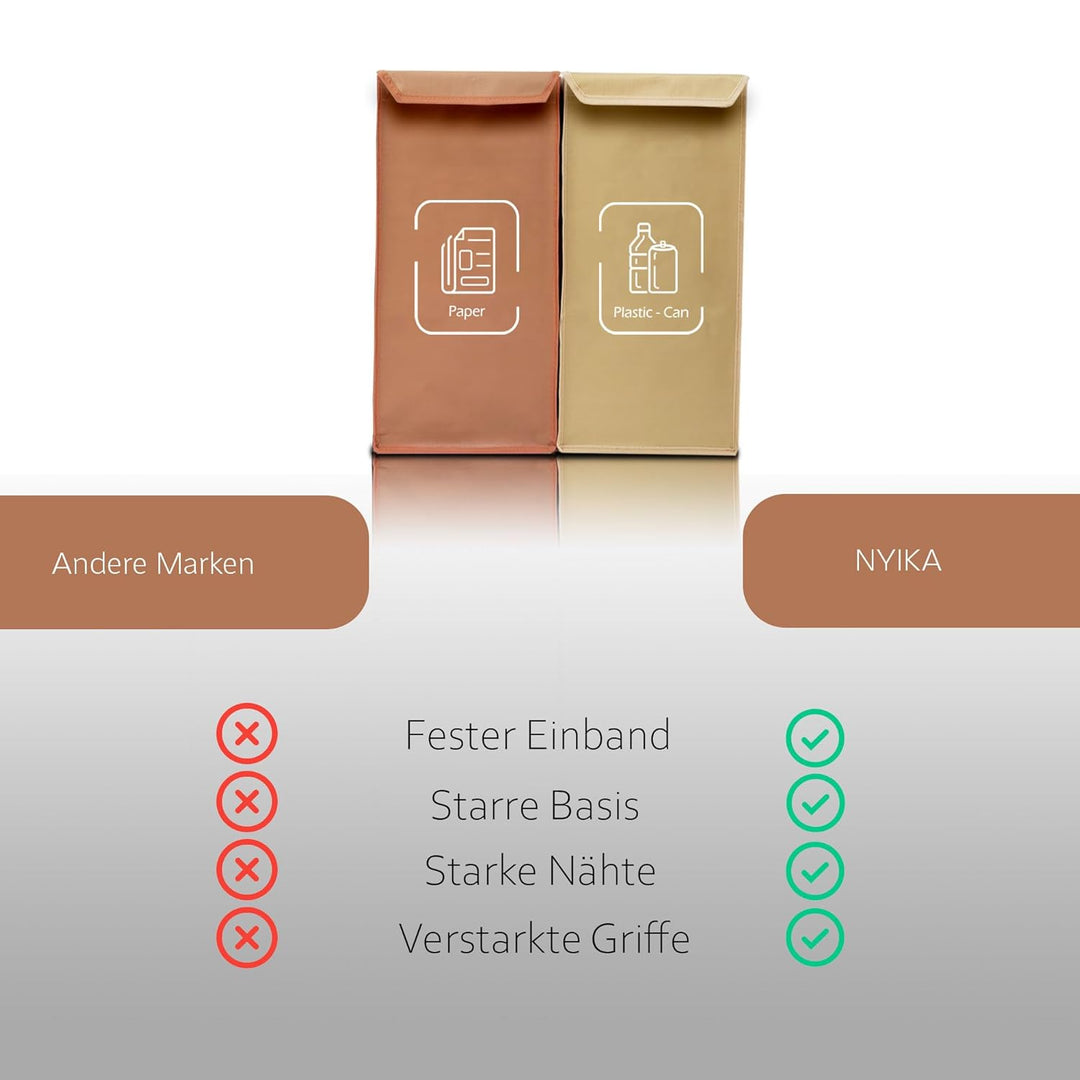 NYIKA Recycling System - Altglas Sammelbehälter - Pfandflaschen Aufbewahrung - Leergut Sammelbehälte