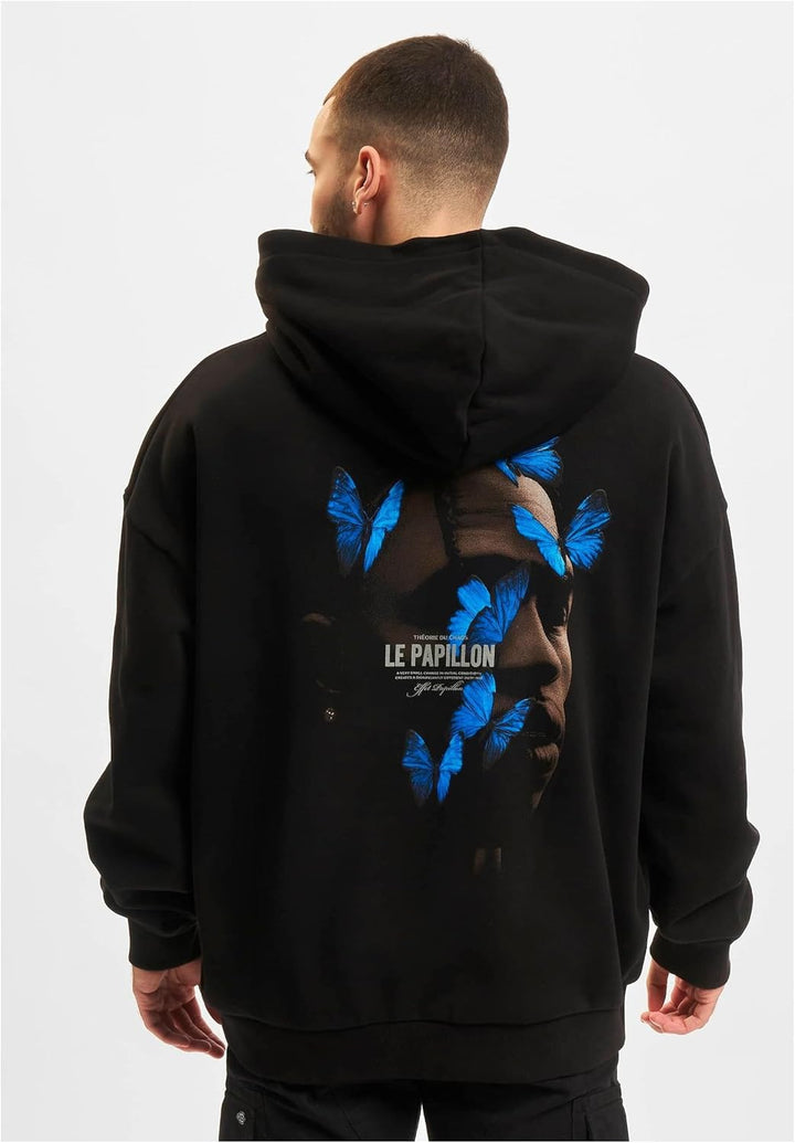 Mister Tee Herren Le Papillon Heavy Oversize Hoody XS Schwarz, XS Schwarz