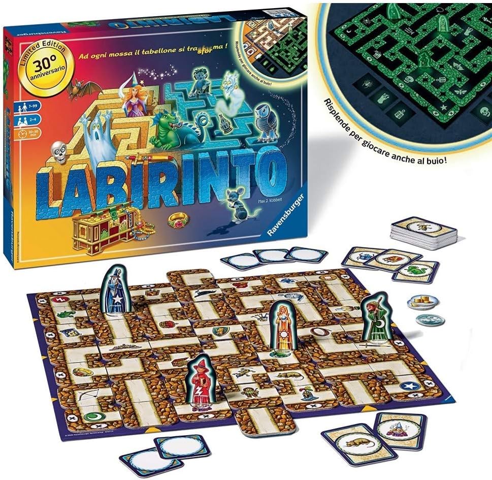Ravensburger – Magisches Labyrinth Glow In The Dark, Brettspiel, Für 2 An 4 Spieler, 7+ Jahre