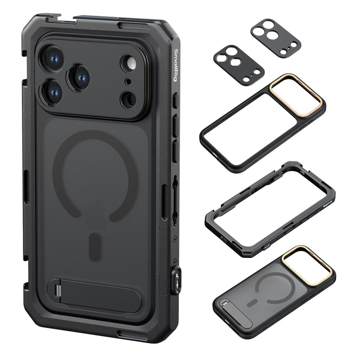 SMALLRIG Mobile Video Cage für iPhone 17 Pro Max, mit Handyhülle, TPU-Softrahmen, T-Mount und 17-mm-