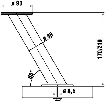 Naber Capitello 2. Konsole. Höhe: 170 mm, chrom poliert