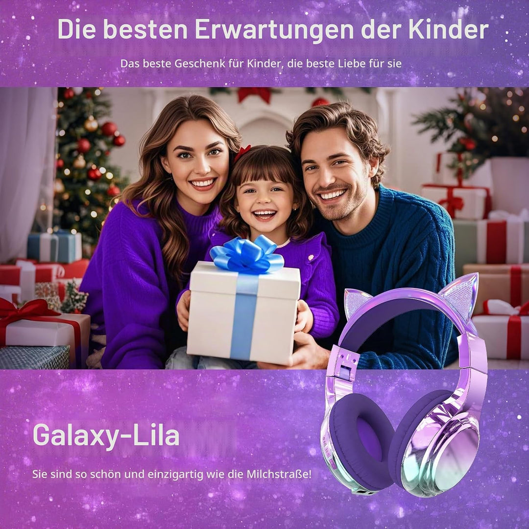 JYPS Bluetooth Kopfhörer Kinder, Metallisch Kabellose Kopfhörer Kinder Over Ear mit 74/85dBA Lautstä