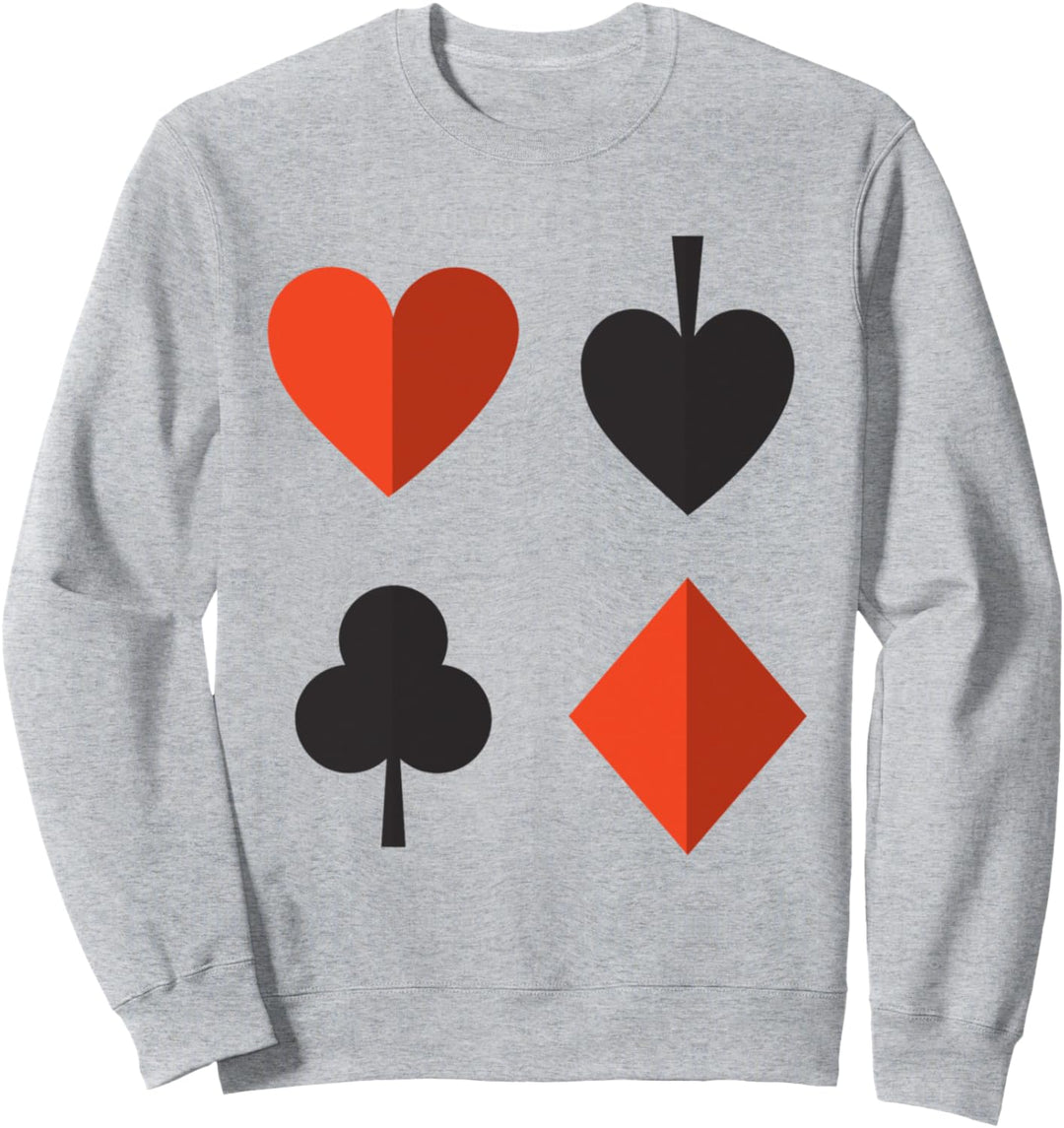 Spielkarten passen zu Ace Hearts Clubs Diamonds Sweatshirt