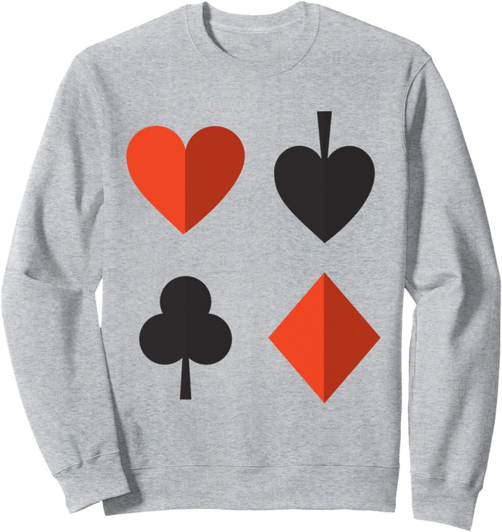 Spielkarten passen zu Ace Hearts Clubs Diamonds Sweatshirt