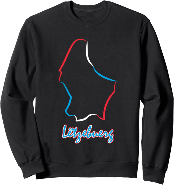 Luxemburg Flagge Letzebuergesch Luxemburger Umriss Luxemburg Sweatshirt