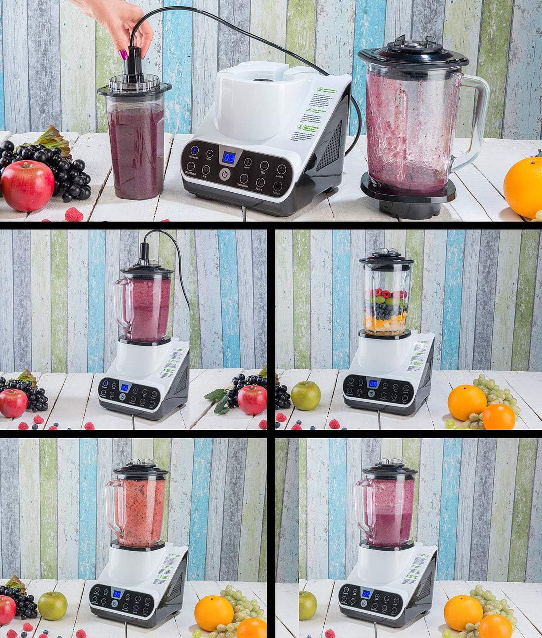 Rosenstein & Söhne Vakuum Mixer: Standmixer mit Vakuumier-Funktion & LED-Touch-Display, 1,5 l, 1.300