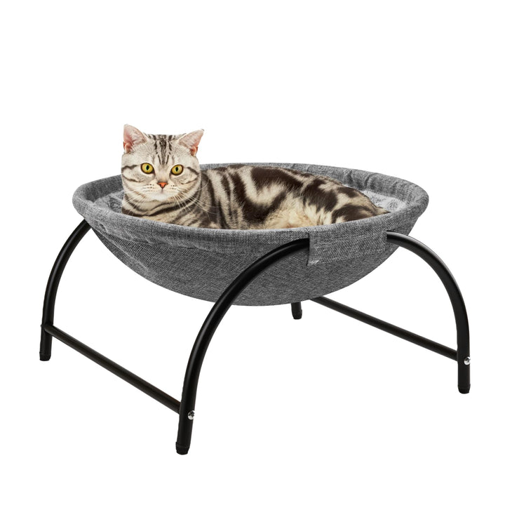 LIFLIX Katzenhängematte Outdoor, Erhöhter Katzenbett mit abnehmbarem, Waschbarem Plüsch, Stehend Hän