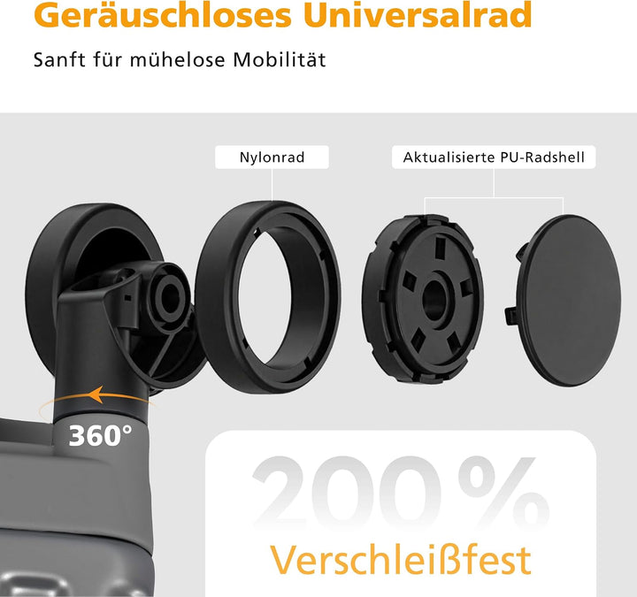 ALPHA CAMP Koffer Set M L Hartschalenkoffer Set Gross mit Rollen Suitcase Set Polycarbonat Aluminium