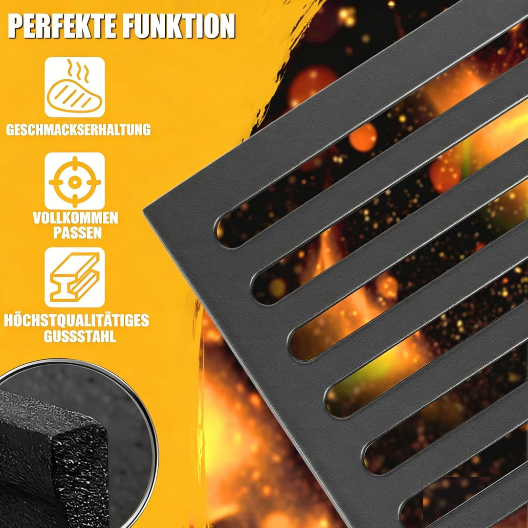 GFTIME Gusseisen Kaminrost 22x 20 cm Feuerrost Ofenrost Aus Massivem Gusseisen, Kamin Feuerrost für