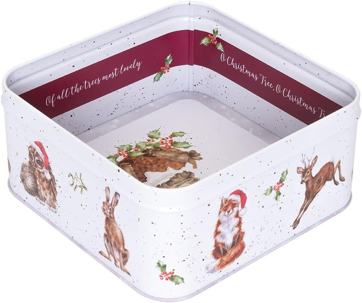 Wrendale Designs Quadratische Dose mit Winterwaldtiermotiven