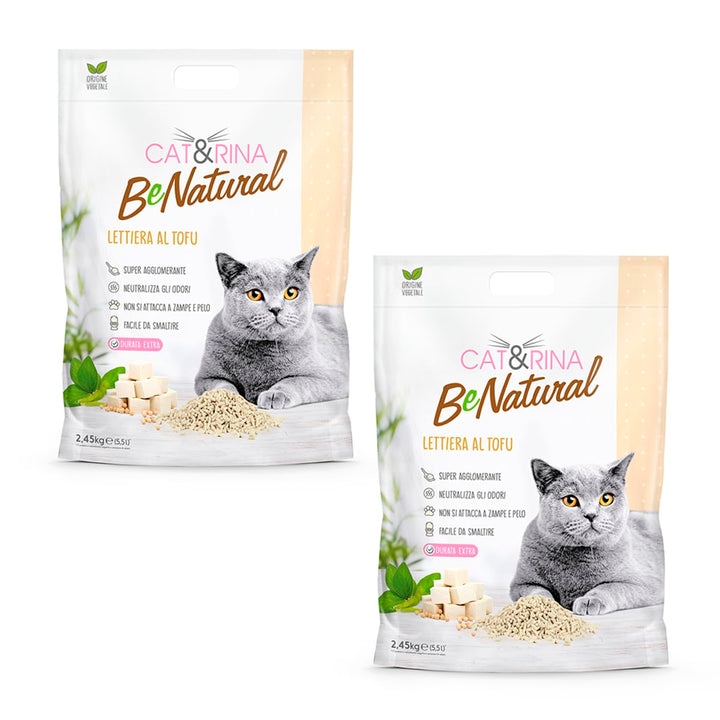 Cat&Rina Tofu Katzenstreu, 5,5 l, pflanzliches klumpendes Katzenstreu, bis zu 30 Tage Nutzung, Entso