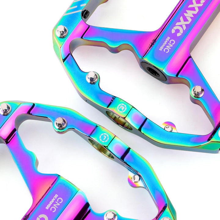 CXWXC Fahrradpedale mit Reflektoren 9/16 Zoll CNC Aluminium MTB Pedale Leichtgewichts, Antirutsch fü