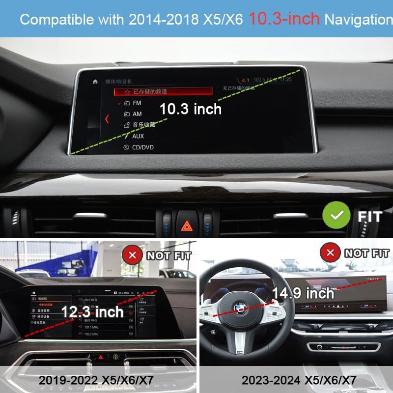 GXQKHFA handyhalterung kompatibel mit 2014-2018 BMW X5 X6 F15 F16 Zubehör for 10.3-inch Navigation S