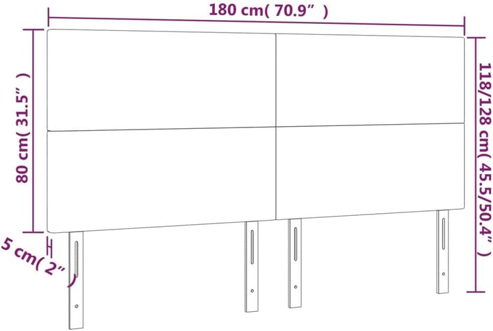 vidaXL Kopfteil 4 STK., Bettkopfteil mit Holzbeinen, Höhenverstellbar Polsterkopfteil für Bett, Bett