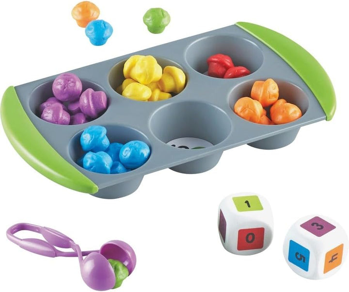 Learning Resources Mini-Muffin Sortier- und Zählspass, Mathematikspiel für Kinder, frühe Rechenferti