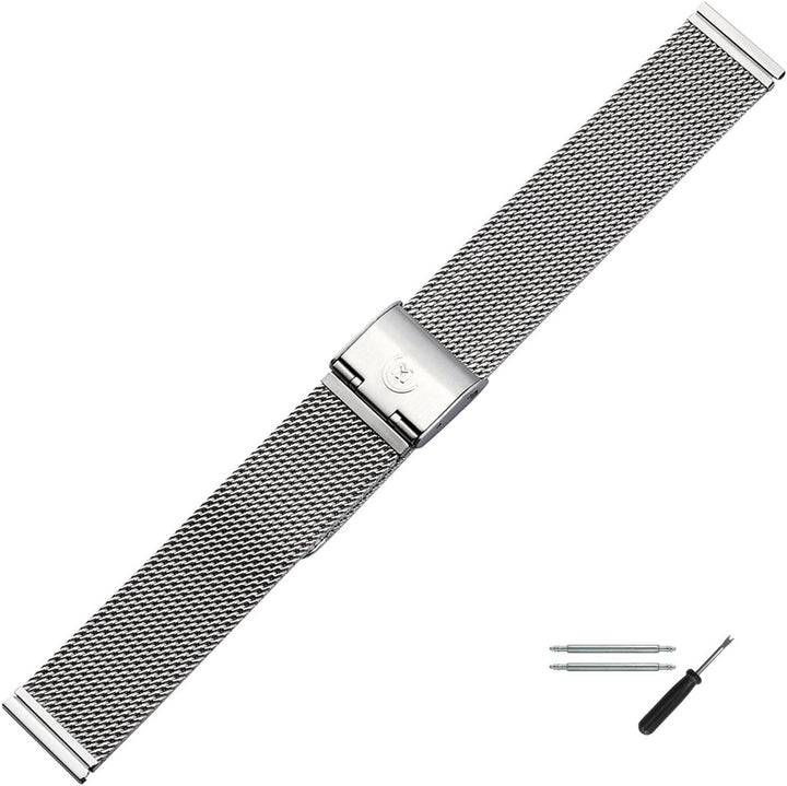 MARBURGER Uhrenarmband 20mm Edelstahl Silber - Werkzeug Montage Set 84904200020