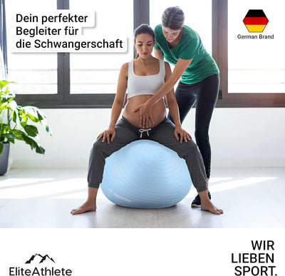 EliteAthlete Gymnastikball Sitzball Büro ergonomisch mit Anti Burst System - Fitness Pilates Schwang