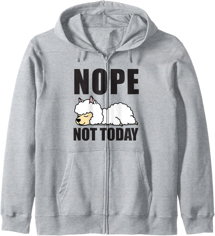 Nope not today schlafender Alpaka-Pyjama Alpaka Kapuzenjacke